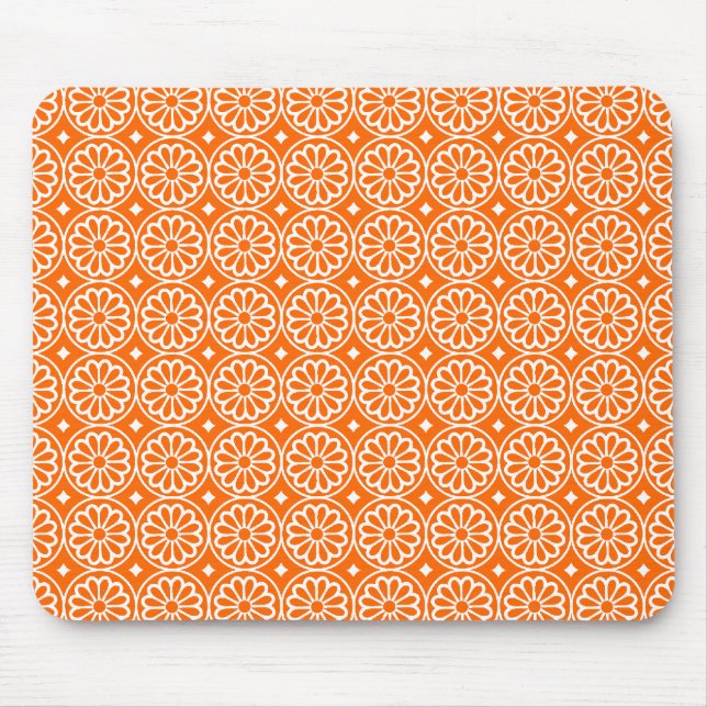 Ancient Egyptian Flowers - Orange Mouse Pad (Front)