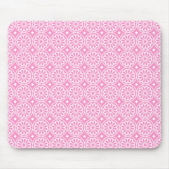 Ancient Egyptian Flowers - Pink Mouse Pad (Front)
