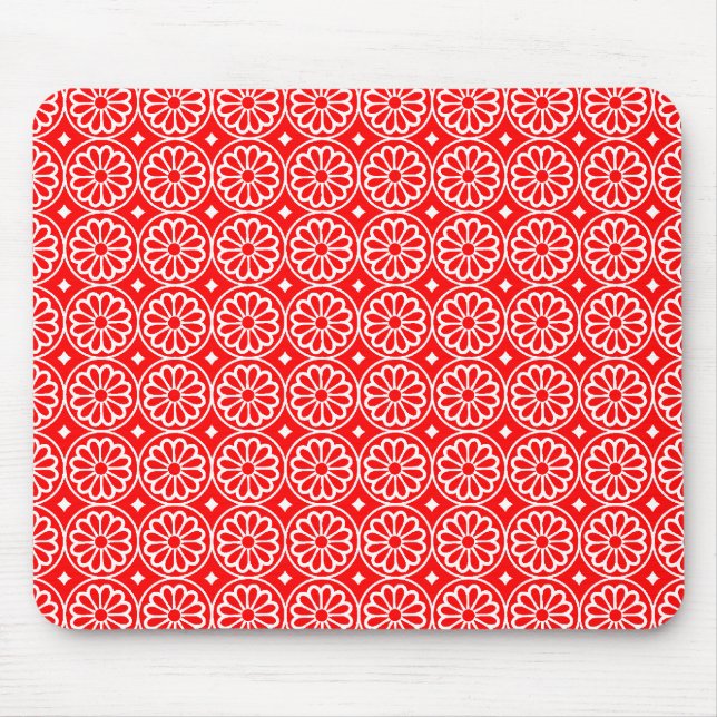 Ancient Egyptian Flowers - Red Mouse Pad (Front)