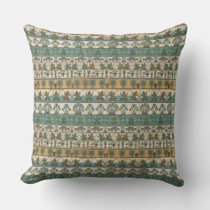 Ancient Egyptian Frog Pattern Throw Pillow