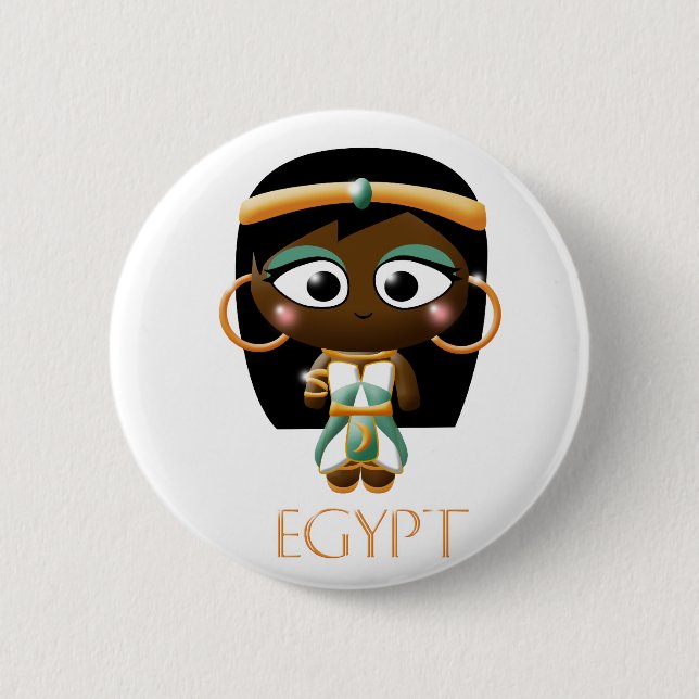 Ancient Egyptian Girl 2 Inch Round Button (Front)
