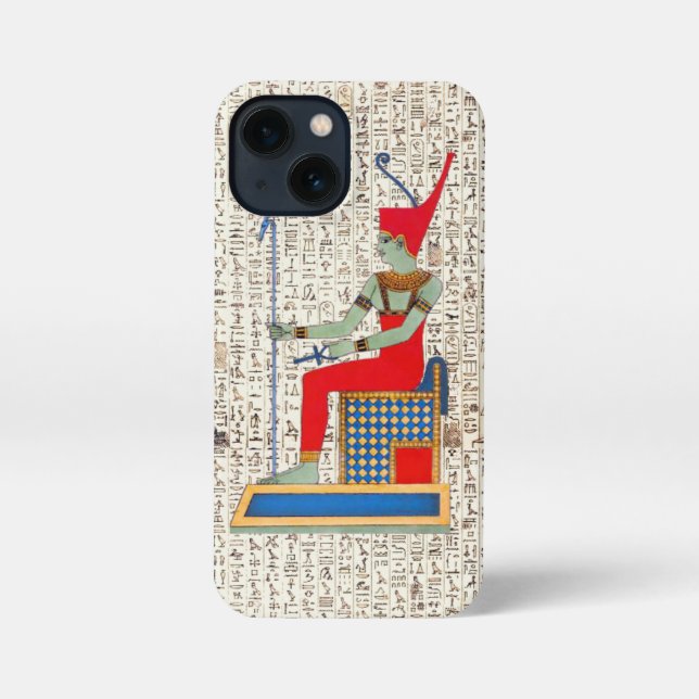 Ancient Egyptian God and Hieroglyphics iPhone Case (Back)