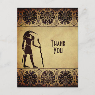 Ancient Egyptian God Thoth Golden Thank You Postcard