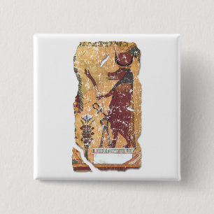 Ancient Egyptian Goddess Hathor 2 Inch Square Button