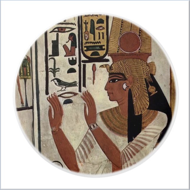 Ancient Egyptian Goddess Queen & Hieroglyphics Ceramic Knob (Creator Uploaded)