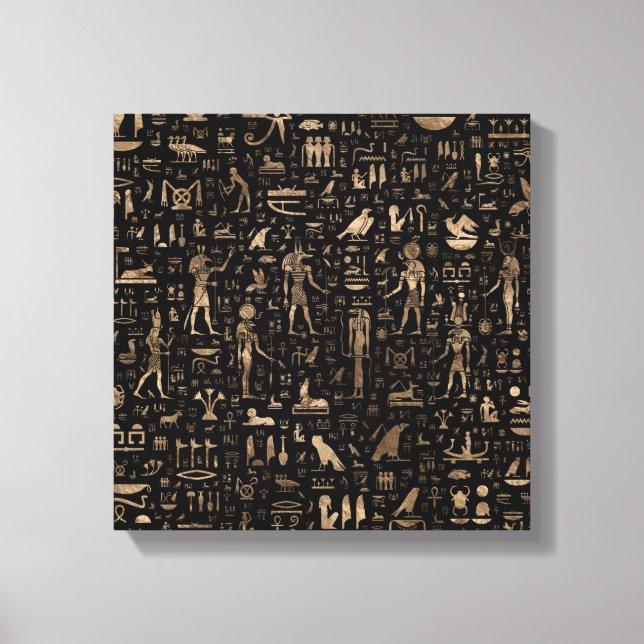 Ancient Egyptian Gods and hieroglyphs Canvas Print (Front)