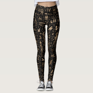 Ancient Egyptian Gods and hieroglyphs Leggings