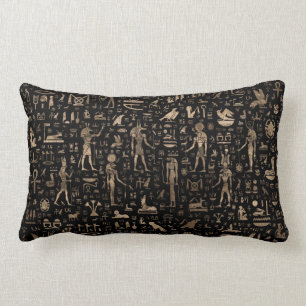 Ancient Egyptian Gods and hieroglyphs Lumbar Pillow