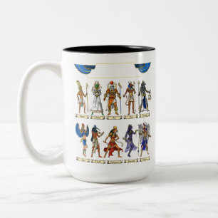Ancient Egyptian Gods Two-Tone Coffee Mug