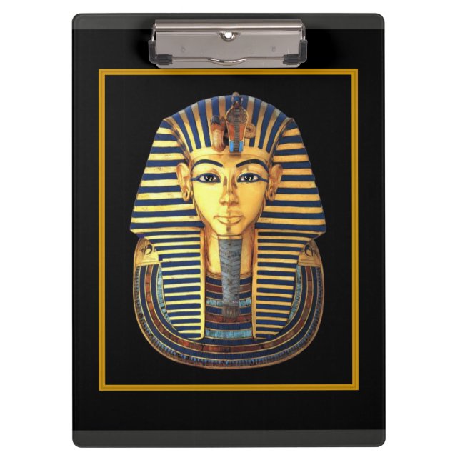 Ancient Egyptian Gold Mask of King Tutankhamun Clipboard (Front)