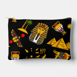 Ancient  Egyptian Hieroglyphic Pattern Background  Accessory Pouch