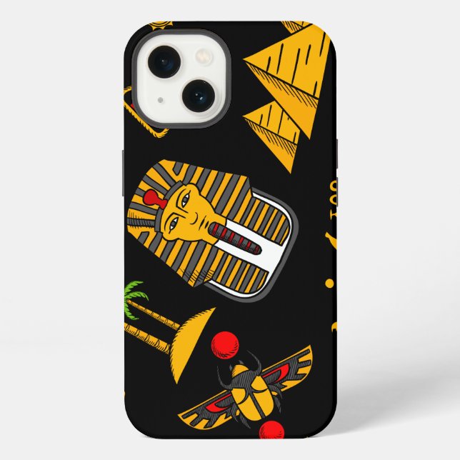 Ancient  Egyptian Hieroglyphic Pattern Background  iPhone Case (Back)