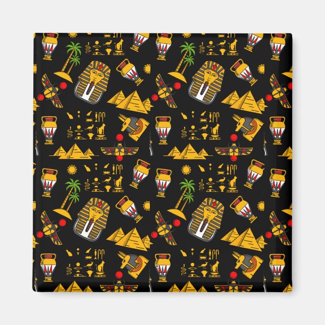 Ancient  Egyptian Hieroglyphic Pattern Background  Magnet (Front)