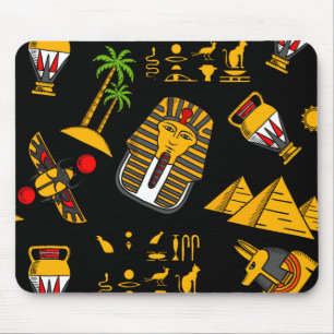 Ancient Egyptian Hieroglyphic Pattern Background Mouse Pad
