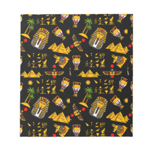 Ancient Egyptian Hieroglyphic Pattern Background Notepad