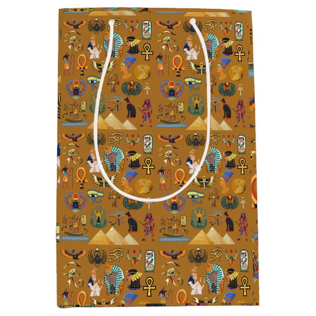 Ancient Egyptian Hieroglyphic -Pattern Hieroglyphi Medium Gift Bag (Front)