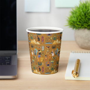 Ancient Egyptian Hieroglyphic -Pattern Hieroglyphi Paper Cups