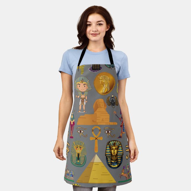 Ancient Egyptian Hieroglyphic -Pattern Pharaoh  Apron (Worn)