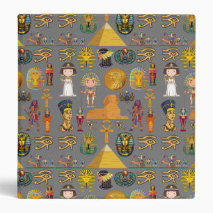 Ancient Egyptian Hieroglyphic -Pattern Pharaoh Binder