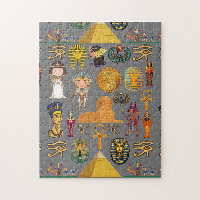 Ancient Egyptian Hieroglyphic -Pattern Pharaoh  Jigsaw Puzzle (Vertical)