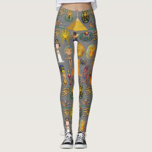 Ancient Egyptian Hieroglyphic -Pattern Pharaoh  Leggings