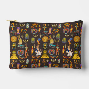 Ancient Egyptian Hieroglyphic Pattern Symbol       Accessory Pouch