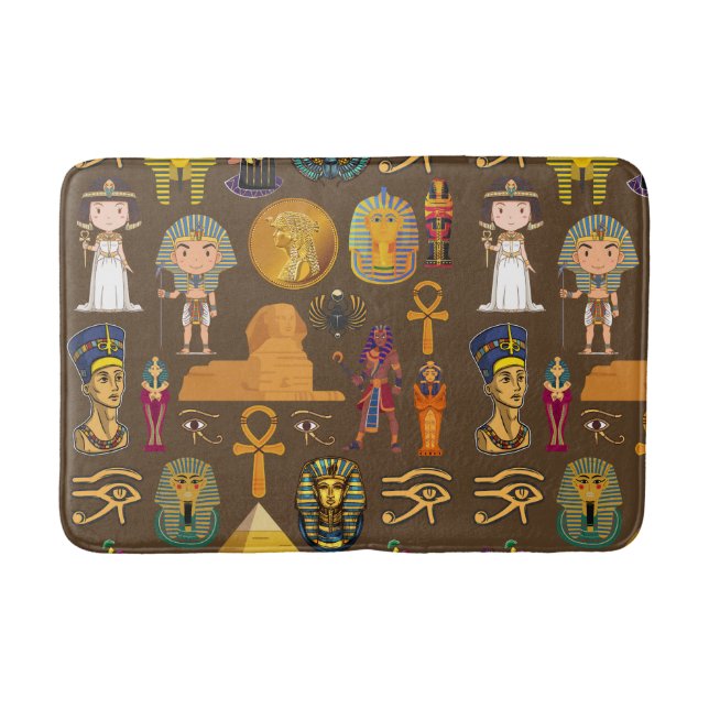 Ancient Egyptian Hieroglyphic -Pattern Symbol  Bath Mat (Front)
