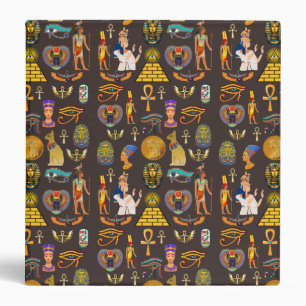 Ancient Egyptian Hieroglyphic Pattern Symbol       Binder
