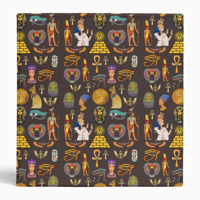 Ancient Egyptian Hieroglyphic Pattern Symbol       Binder (Front)