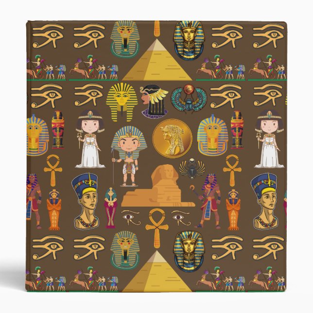 Ancient Egyptian Hieroglyphic -Pattern Symbol  Binder (Front)