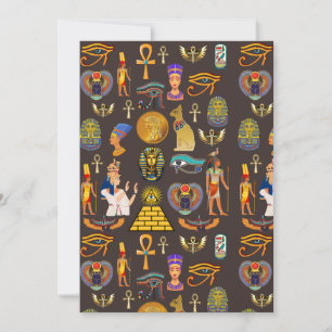 Ancient Egyptian Hieroglyphic Pattern Symbol       Holiday Card