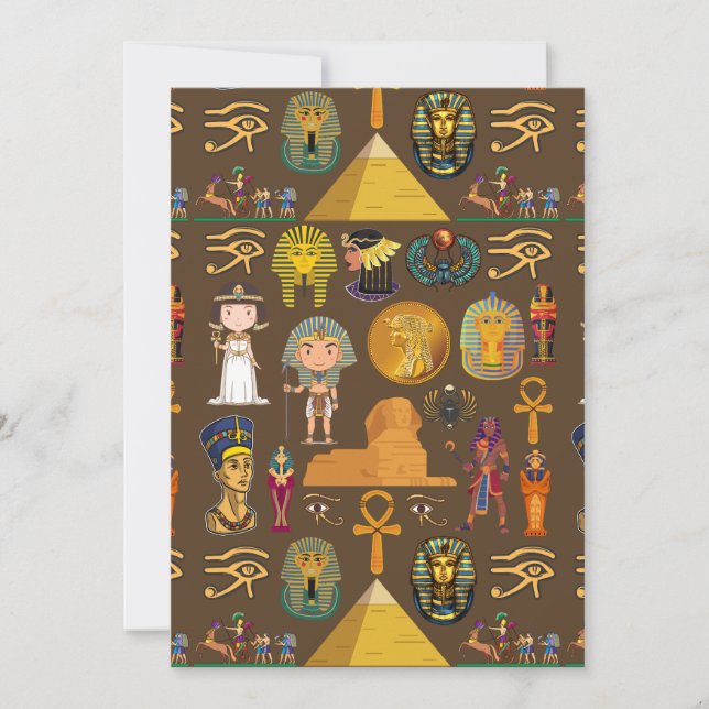 Ancient Egyptian Hieroglyphic -Pattern Symbol  Holiday Card (Front)