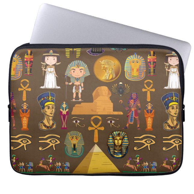 Ancient Egyptian Hieroglyphic -Pattern Symbol  Laptop Sleeve (Front)