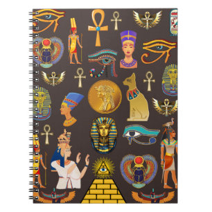 Ancient Egyptian Hieroglyphic Pattern Symbol       Notebook