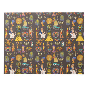 Ancient Egyptian Hieroglyphic Pattern Symbol Notepad