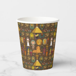 Ancient Egyptian Hieroglyphic -Pattern Symbol Paper Cups