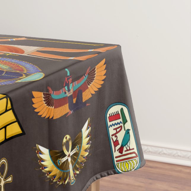 Ancient Egyptian Hieroglyphic Pattern Symbol    Tablecloth (In Situ)