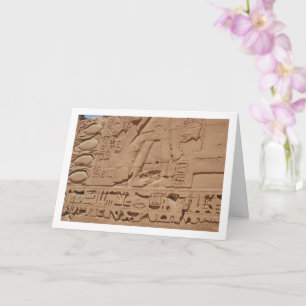 Ancient Egyptian Hieroglyphic Wall, Luxor, Egypt Card