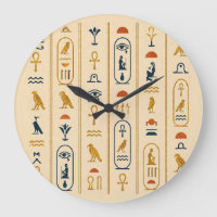 Ancient Egyptian Hieroglyphics Art Wall Clock