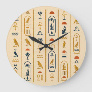 Ancient Egyptian Hieroglyphics Art Wall Clock