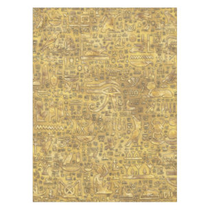 Ancient Egyptian hieroglyphics Gold Tablecloth