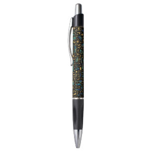Ancient Egyptian hieroglyphics Marble and Gold Pen