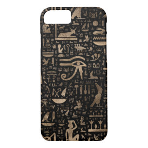 Ancient Egyptian hieroglyphs - Black and gold Case-Mate iPhone Case