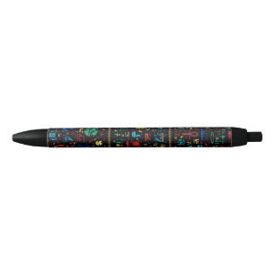 Ancient Egyptian hieroglyphs -Colorful Marble Black Ink Pen