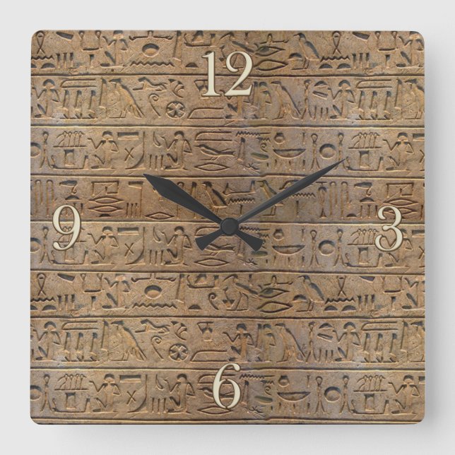Ancient Egyptian Hieroglyphs Designer Clock (Front)