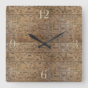 Ancient Egyptian Hieroglyphs Designer Clock