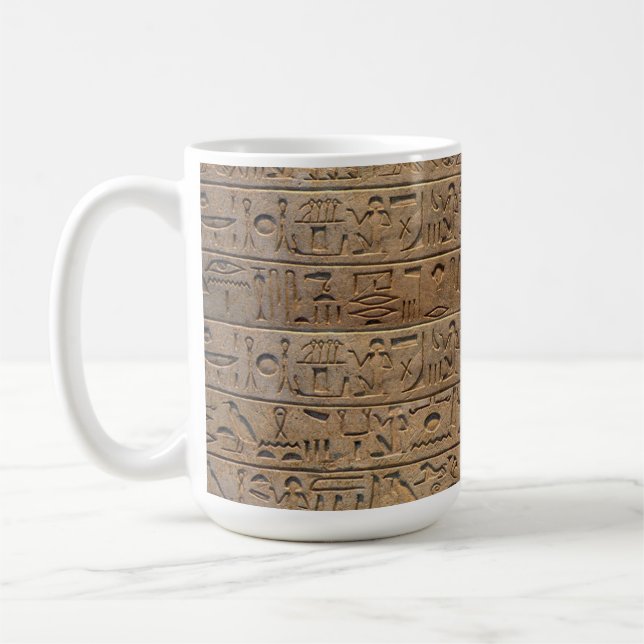 Ancient Egyptian Hieroglyphs Designer Gift Coffee Mug (Left)