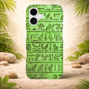 Ancient Egyptian Hieroglyphs Green