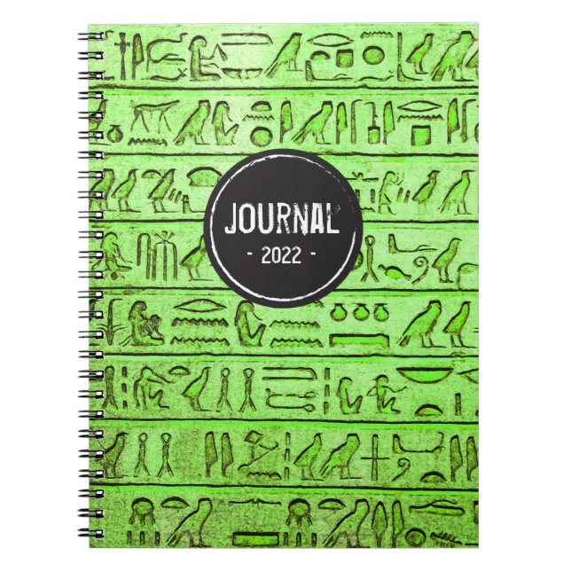 Ancient Egyptian Hieroglyphs - Green Notebook (Front)
