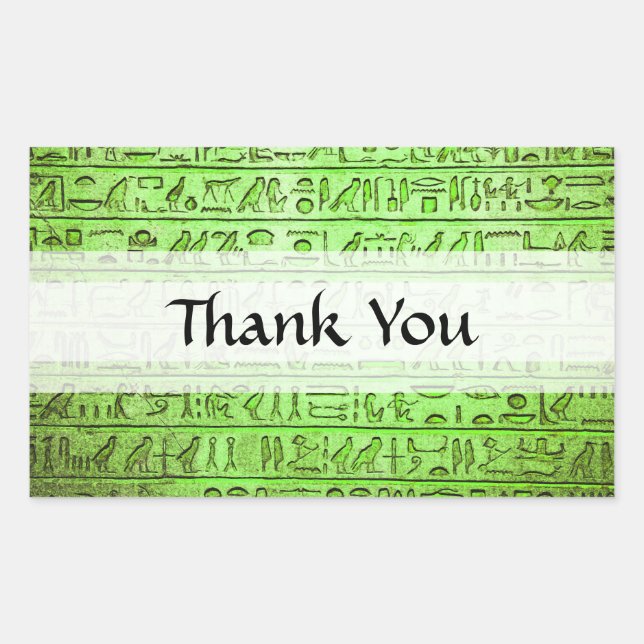 Ancient Egyptian Hieroglyphs Green Sticker (Front)